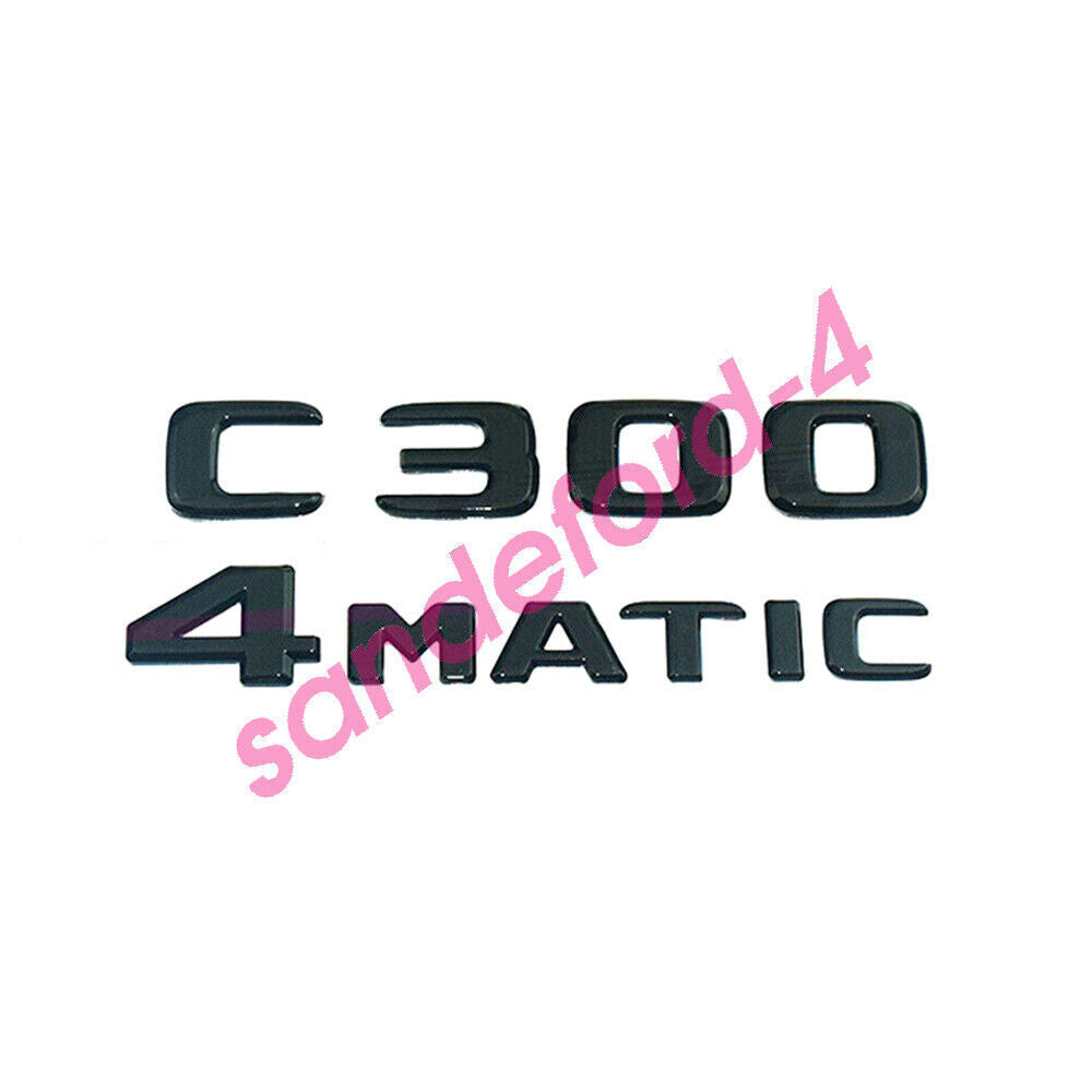 C300 AMG 4MATIC rear star badge black letter badge logo set for Mercedes W205 SEDAN