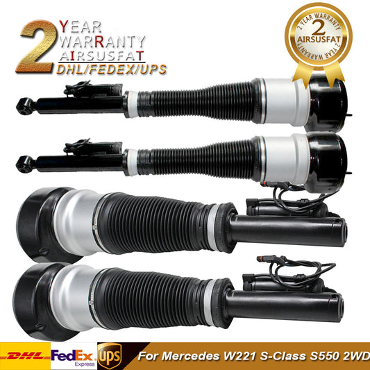 4x for Mercedes S-Class W216 W221 2WD Front Rear Air Suspension Shock Absorbers