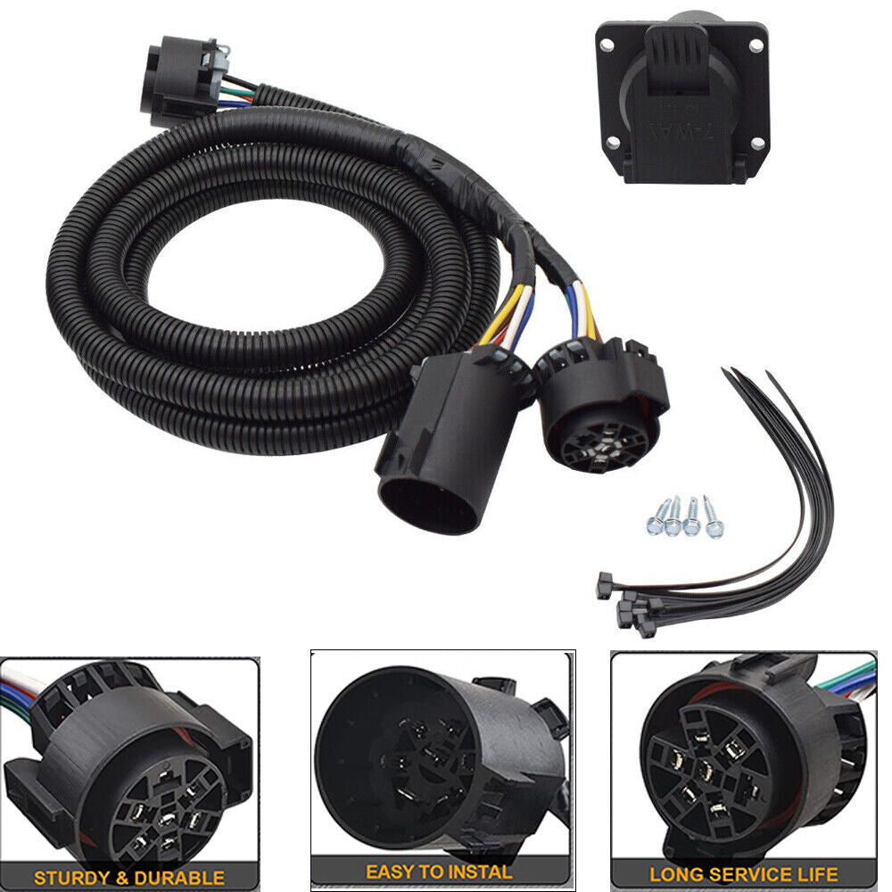 for Ford F-150 97-14 for Ram 3500 CURT 56070 7' 5th Wheel  Gooseneck Wiring Harness