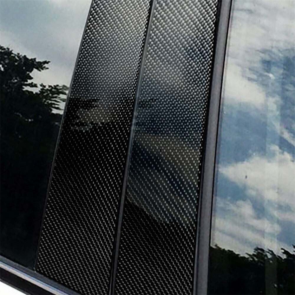 8Pcs Carbon Fiber Door Window Pillar Posts Panel Trim Kit for BMW X6 E71 2009-13