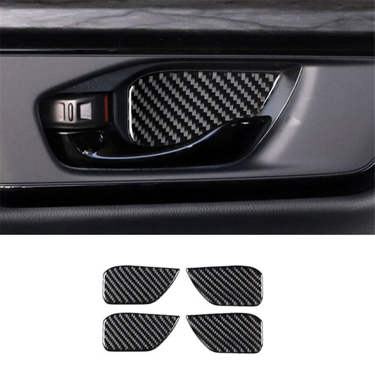 4Pcs Carbon Fiber Interior Door Bowl Panel Cover Trim for Honda CR-V 2017-2021