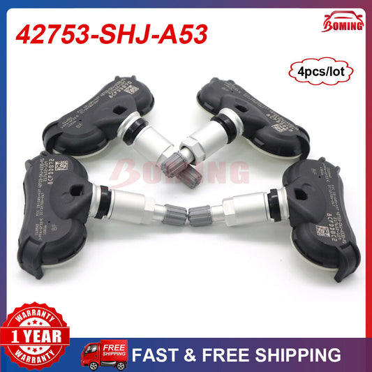 4X 42753-SHJ-A53 TPMS Tire Pressure Sensor for Honda ODYSSEY RIDGELINE for Acura RL