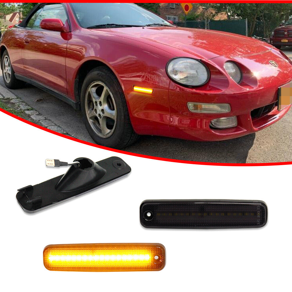 Smoked Amber Front Corner Side Marker Parking Lights for 1994-1999 for Toyota Celica