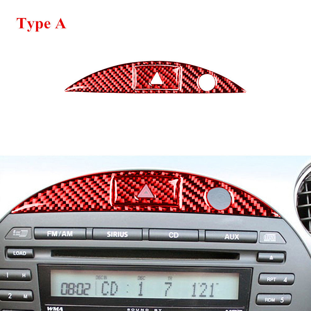 Red Carbon Fiber Interior Warning Light Button Trim for Mazda MX-5 Miata 2009-15