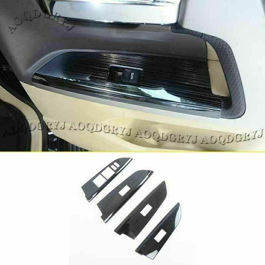 for Toyota for Land Cruiser LC200 2016-21 Black Steel Window Lift Switch Cover Trim