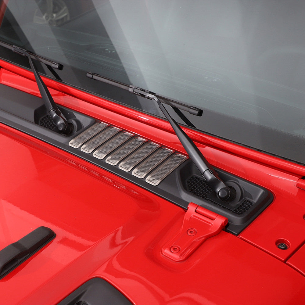 2PCS Chrome Front Hood Air Vent Mesh Cover Trim for Jeep for Wrangler JL JT 2024+