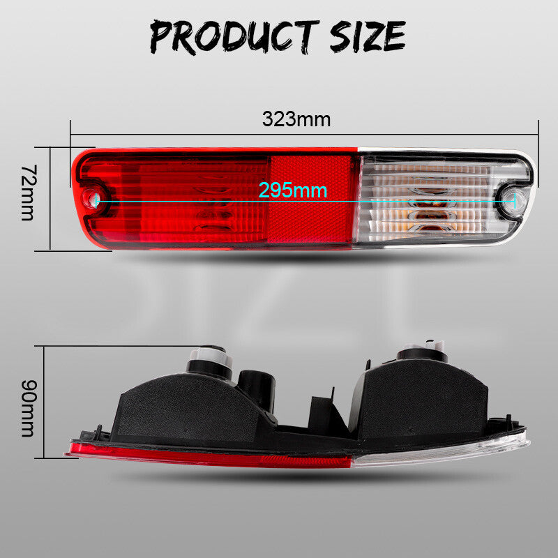 Rear Bumper LED Reflector Tail Brake Signal Lights for Mitsubishi Pajero Montero