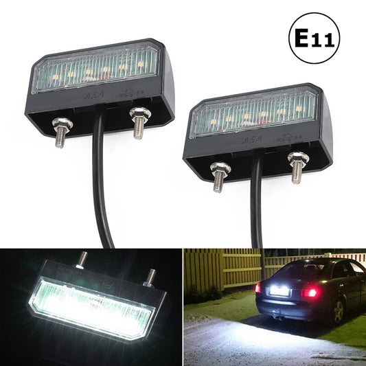 2PCS 6 LED LICENSE NUMBER TRAILER BOAT UTE 12-24V PLATE LIGHT LAMP TRUCK CARAVAN