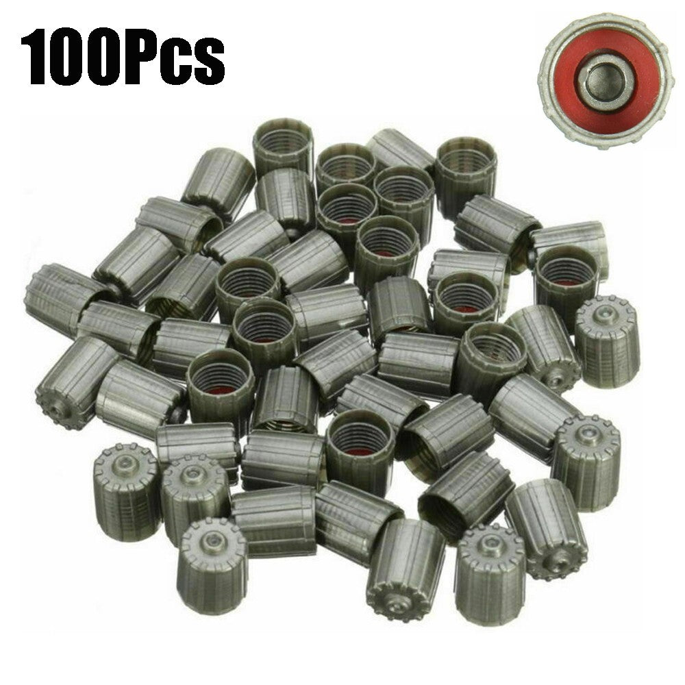 100X Plastic Gray TPMS Tire Tyre Valve Stem Cap Cover Kit,Car Truck Motorcycle