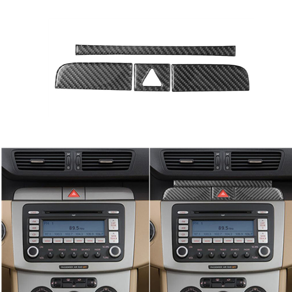 4Pcs Carbon Fiber Warning Light Frame Cover Trim for Volkswagen for Passat 2006-2011