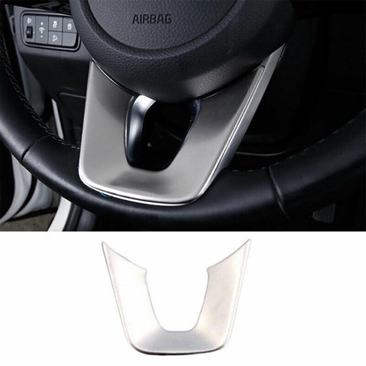 for Kia Seltos 2020-2023 Silver steel Car Steering Wheel U Type Frame Cover Trim