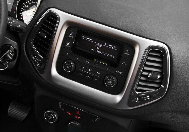 Fit for Jeep Compass 2017-2020 Bright Black Middle Console Air Outlet Vent Trim