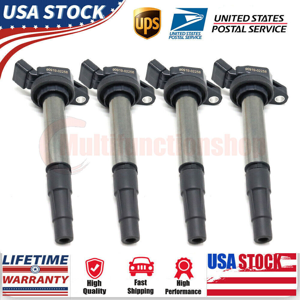 4X IGNITION COILS 90919-02258 for TOYOTA for COROLLA MATRIX PRIUS 673-1310