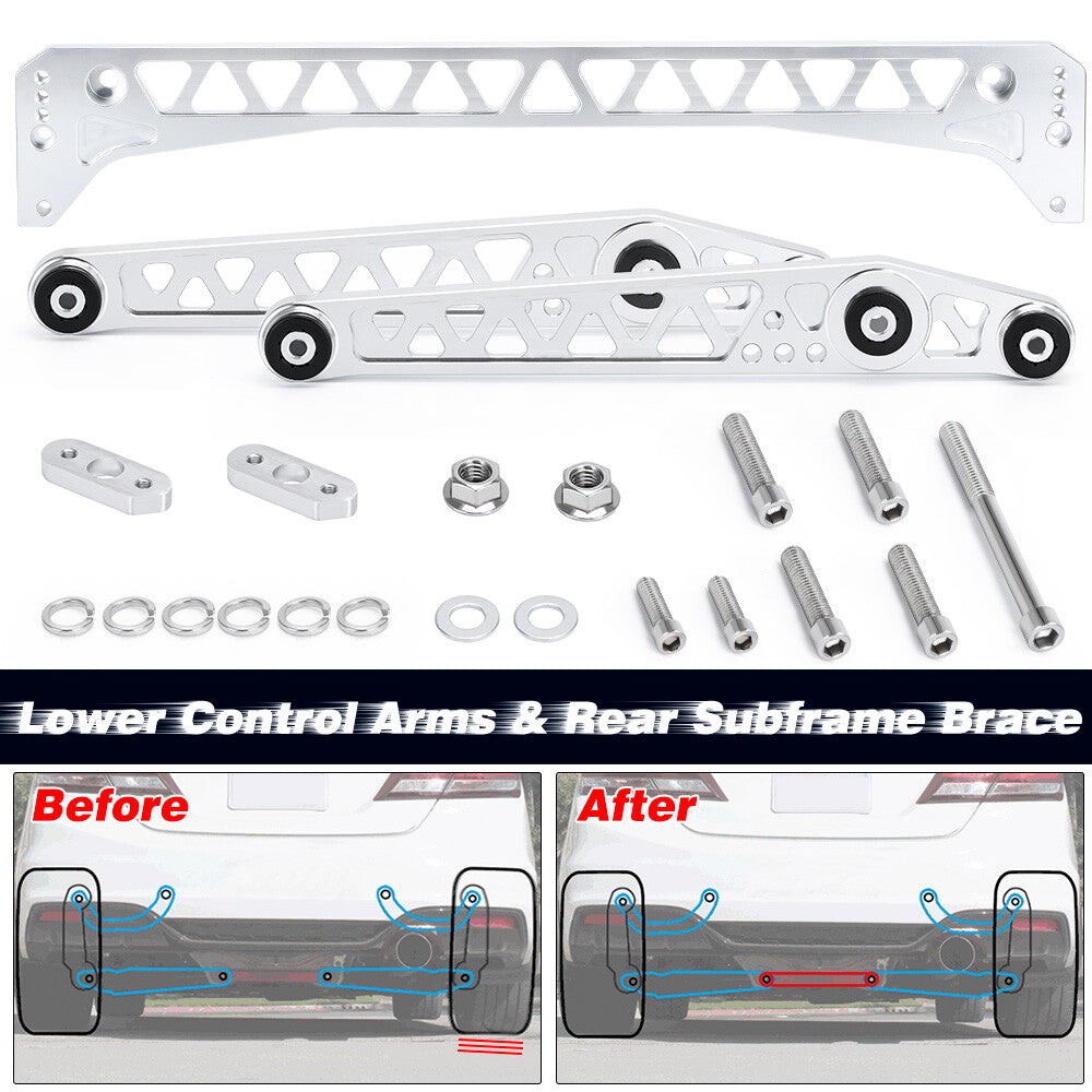 For 96-00 for Honda for Civic Del Sol EG Racing Billet Lower Control Arm +Subframe Brace