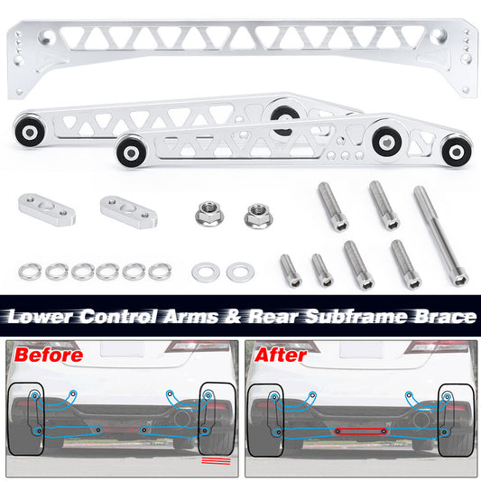 For 96-00 for Honda for Civic Del Sol EG Racing Billet Lower Control Arm +Subframe Brace