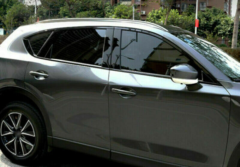 12x for Mazda CX-5 17-21 Glossy Black Steel Window Strip Sill Molding Cover Trim