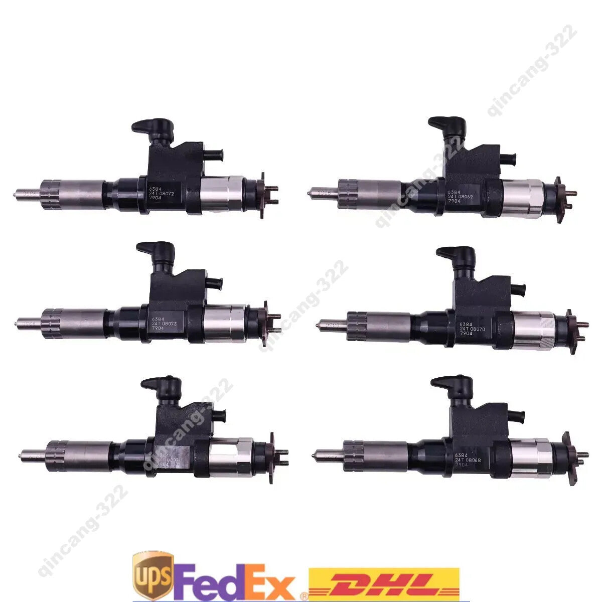 6Pack 095000-6384 8-97609790-4 Common Rail Injector for Isuzu 6HK1 7.8L Engine