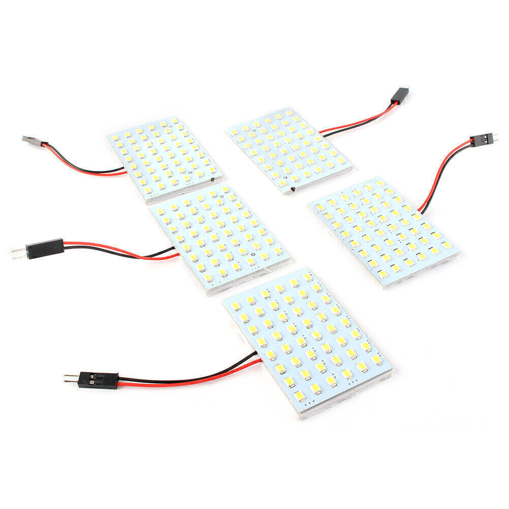 5PCS Car Festoon T10 BA9S White SMD LED Panel Interior Dome Map Light Bulb Lamp