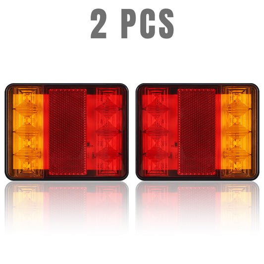 8LED Square Car Trailer Truck Tail Light Brake Stop Turn Signal Lamp Indicator