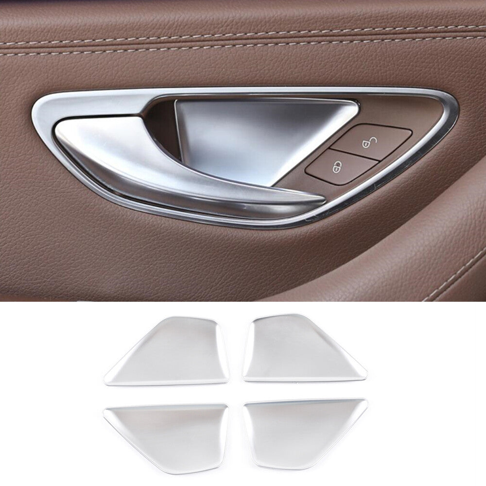 Silver ABS Interior Door Handle Bowl Trim for Benz C E GLC Class W205 W213 2016+