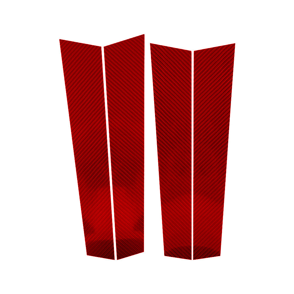 4X Red for VW for Golf 8 MK8 GTI 2021 Carbon Fiber Car Window B-pillars Cover Trim