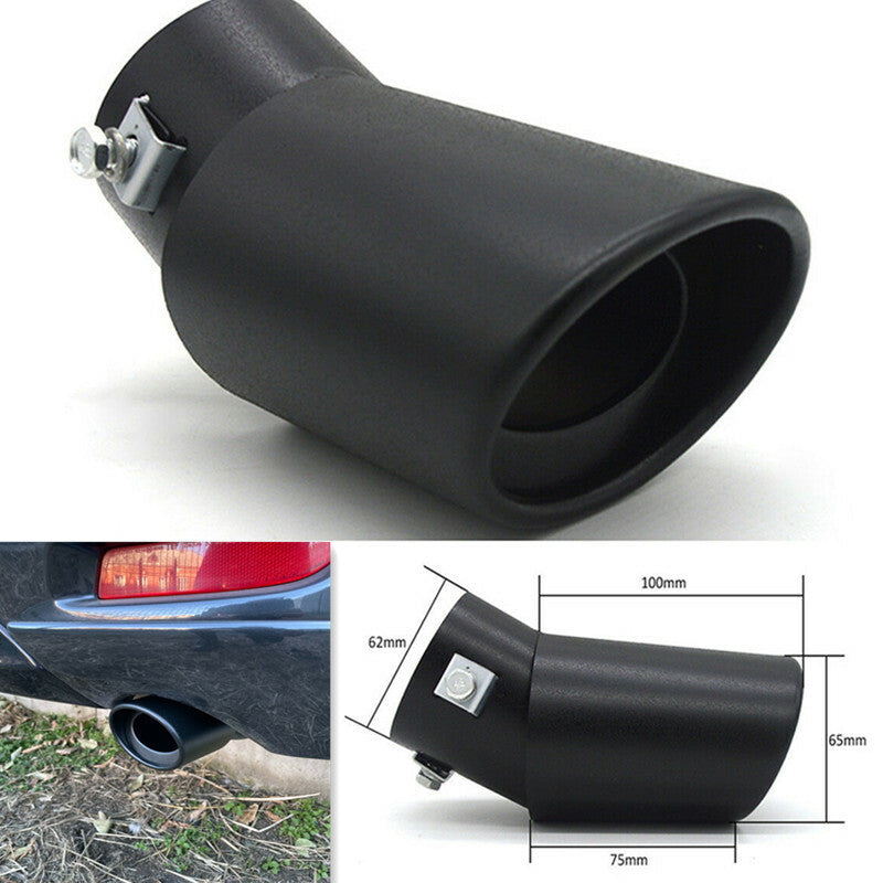 Black Car Exhaust Muffler Tip Stainless Steel Pipe Modified Rear Tail Throat