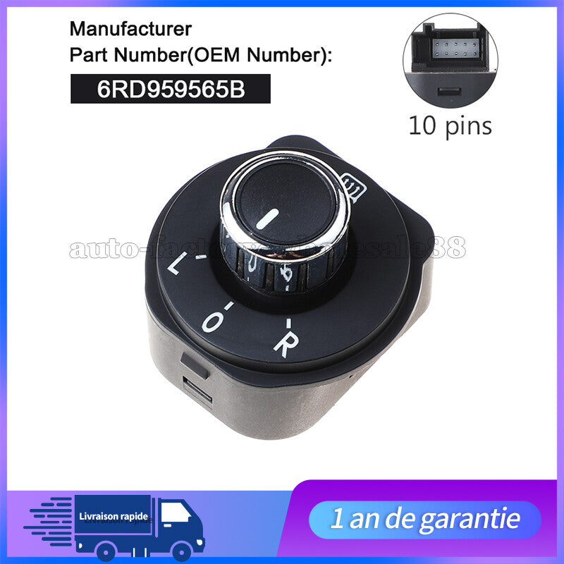 Commutateur Bouton de r¨¦glage r¨¦troviseurs r¨¦tro pour for Volkswagen POLO 6R Neuf