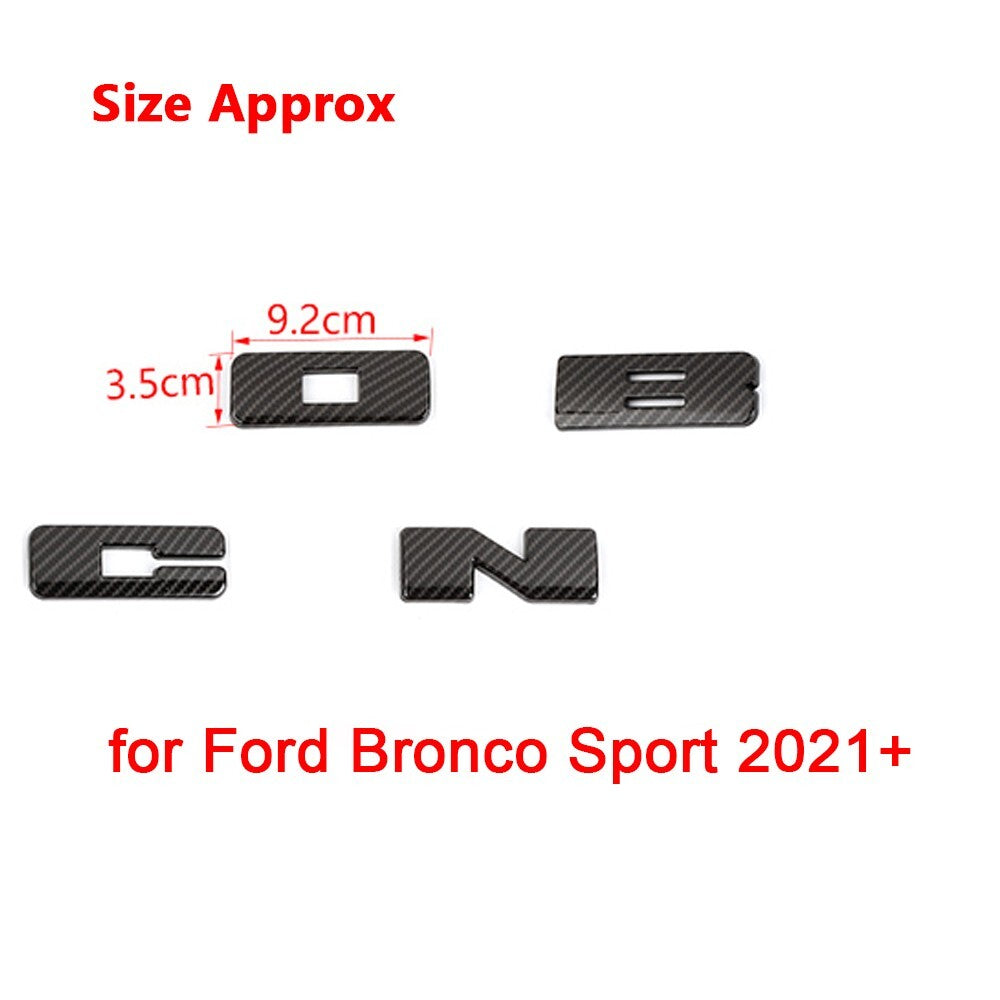 7¡Á ABS Grille Emblem Letter Overlay Decal Cover Trim for Ford Bronco Sport 2021+