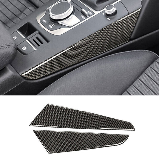 for Audi A3 S3 2014-2020 Real Carbon Fiber Console Gear Shift Both Side Trim 2P