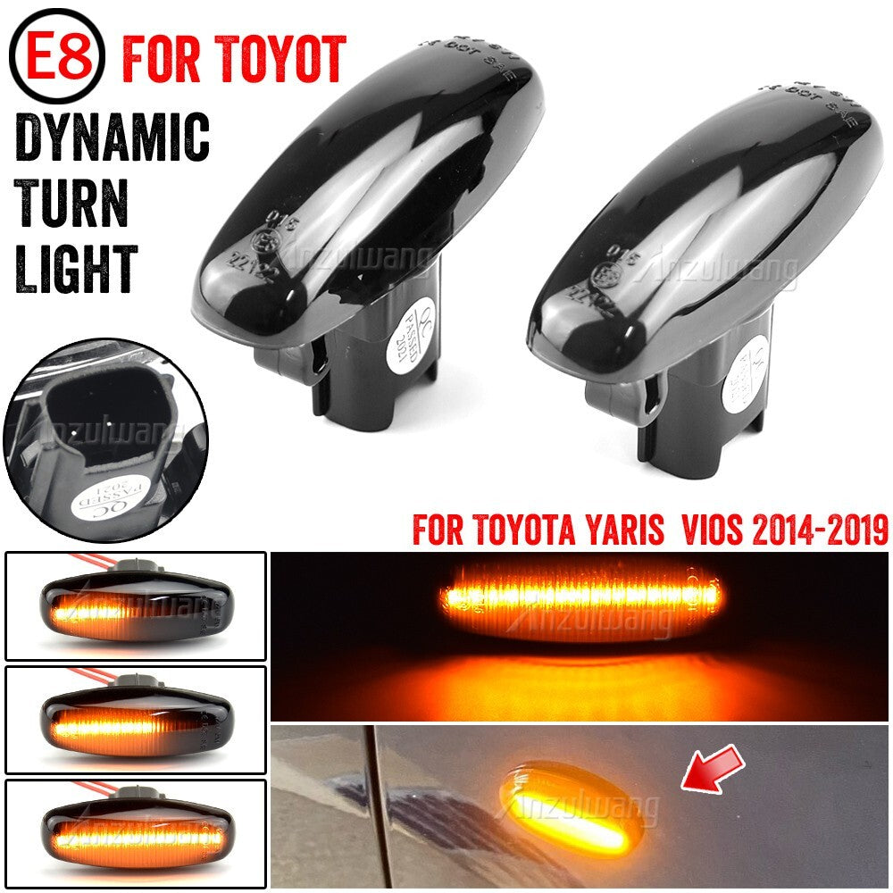 Dynamic Side Marker Turn Light for Toyota Vios Yaris 2014-2019 waterproof IP67
