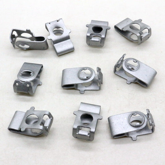 10-piece Subframe Body Clip 8mm Hole U-Clip Holder for Self-Tapping Screws Suitable for Audi