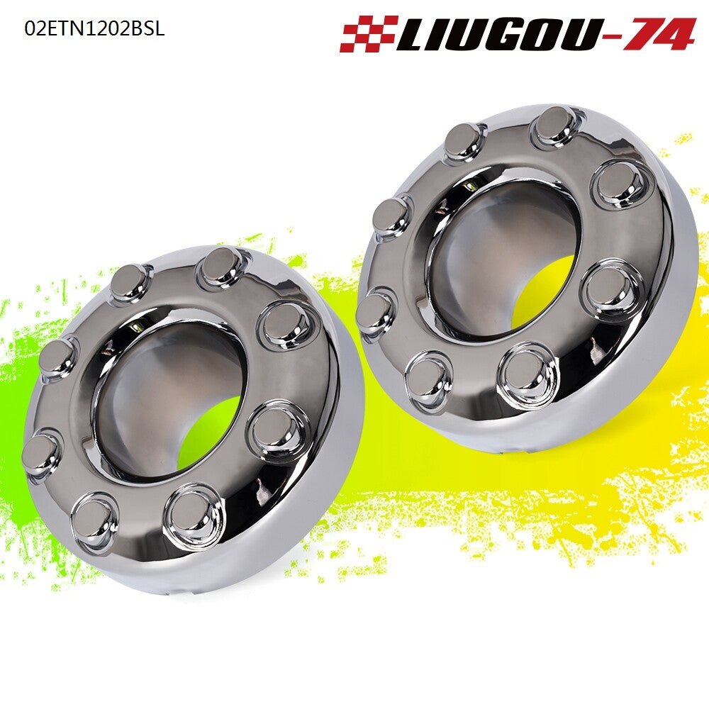 Fits 2005-18 for Ford F350 Dual 4x4 Open Front Wheel Chrome Alloy Center Hub Caps (2 Pieces)