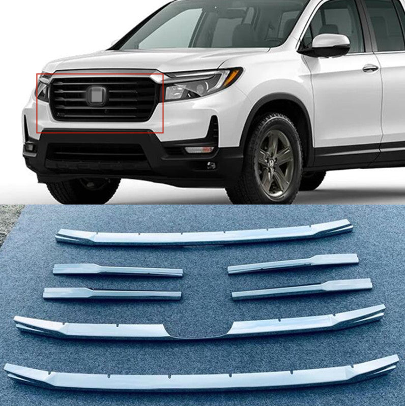 for Honda Ridgeline 2021-2023 Chrome Front Center Mesh Grille Grill Strip Cover