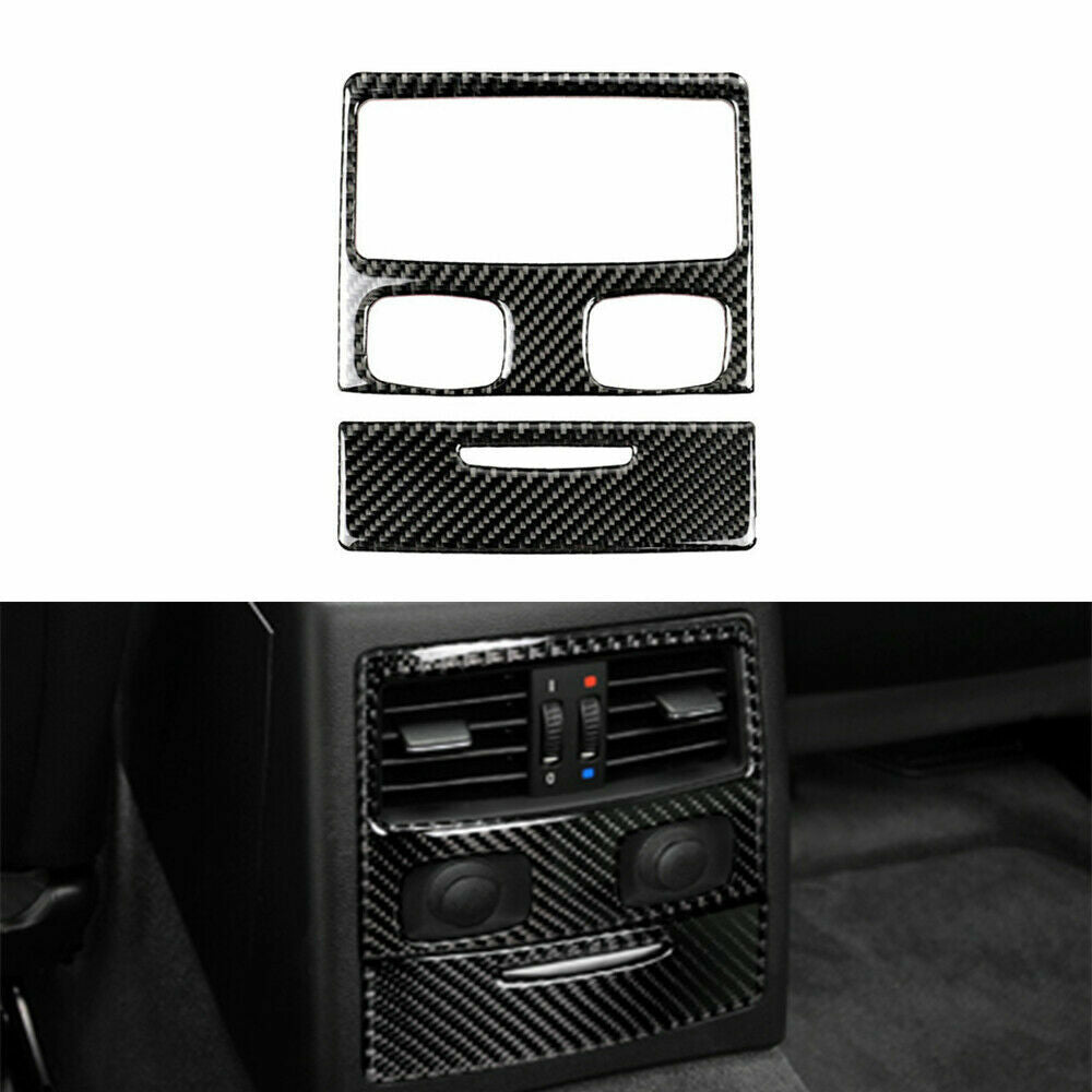 2pcs Carbon Fiber Back for Seat Air Condition Cover Fit for BMW 3 Series E90 2005-12