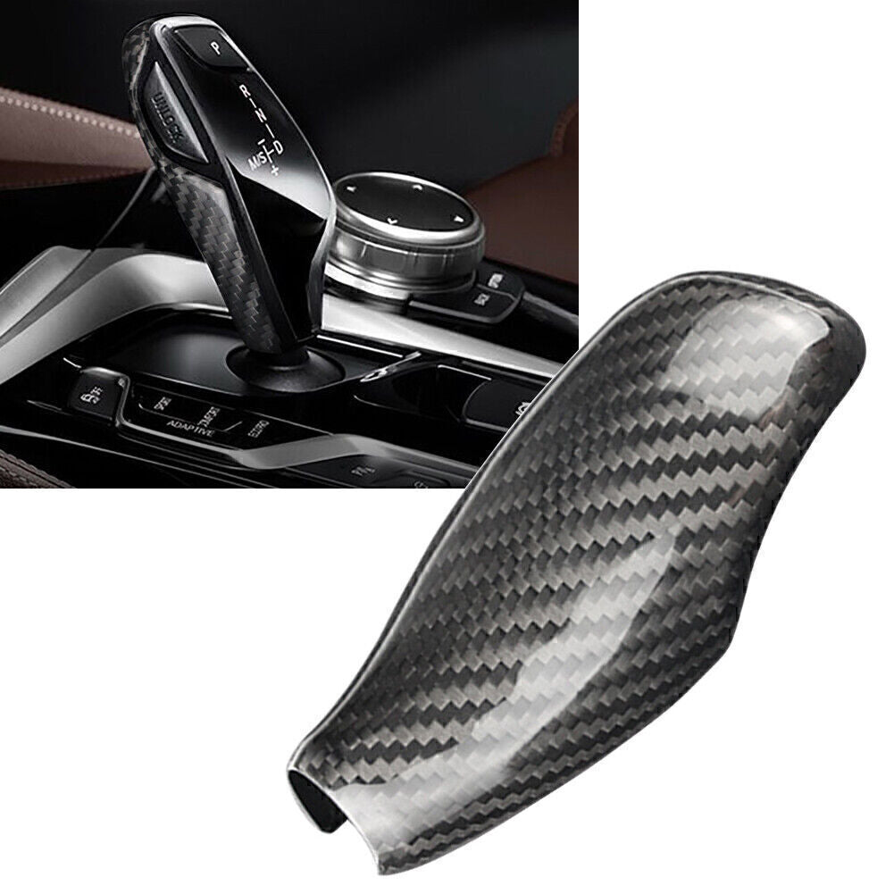 Black Carbon Fiber Gear Shift Knob Cover Sticker Fit for BMW 5 6 7 Series X3 X4 GT