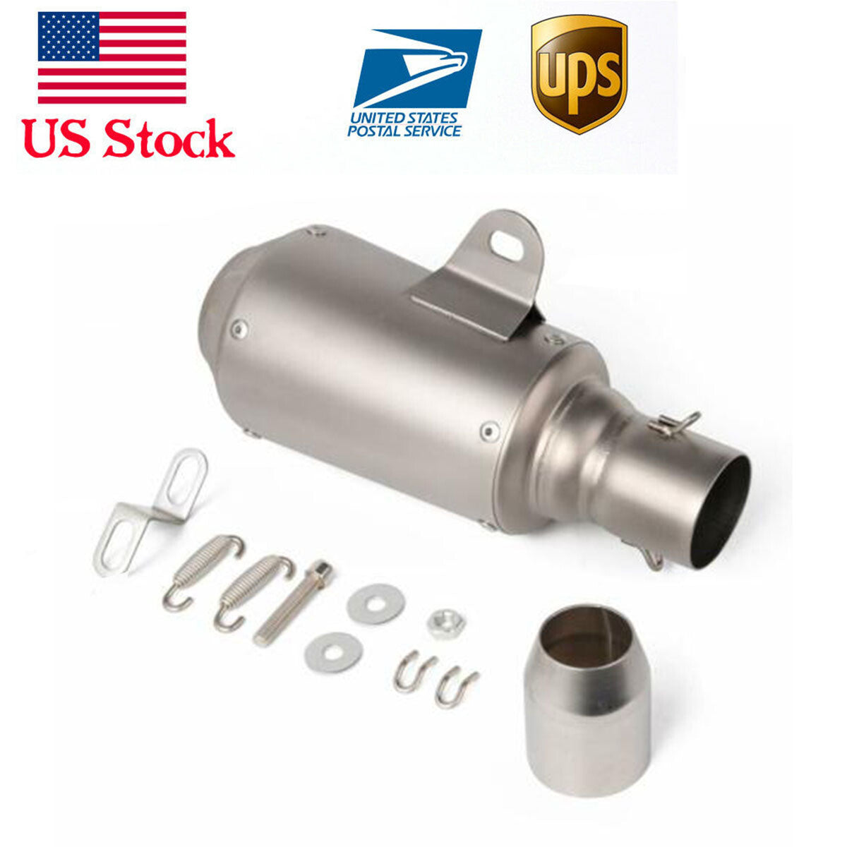 38-51mm Universal Motorcycle Short Exhaust Muffler Slip fits Most Motorcycles,