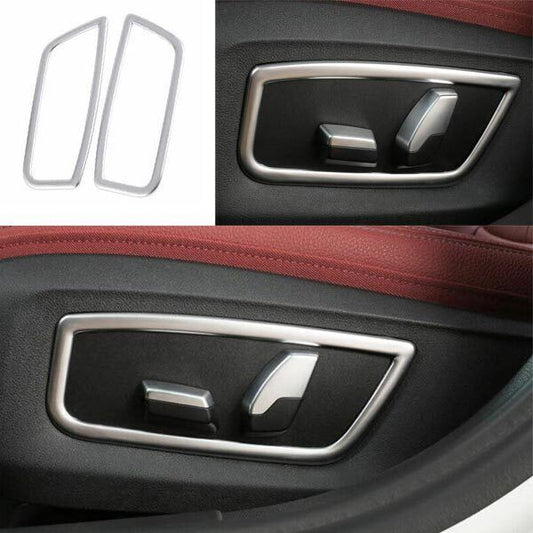 for Seat Adjust Handle Button Frame Trim for BMW 5 Series G30 2018-2022 ABS Silver