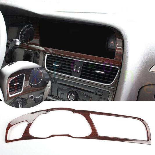 for Audi A4 2013-16 ABS Wood Grain Look Dashboard Instrument Frame Cover Trim 1P