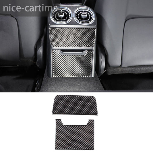 for Benz C Class W206 2022-23 Rear Air Vent Storage Box Panel Cover Carbon Fiber