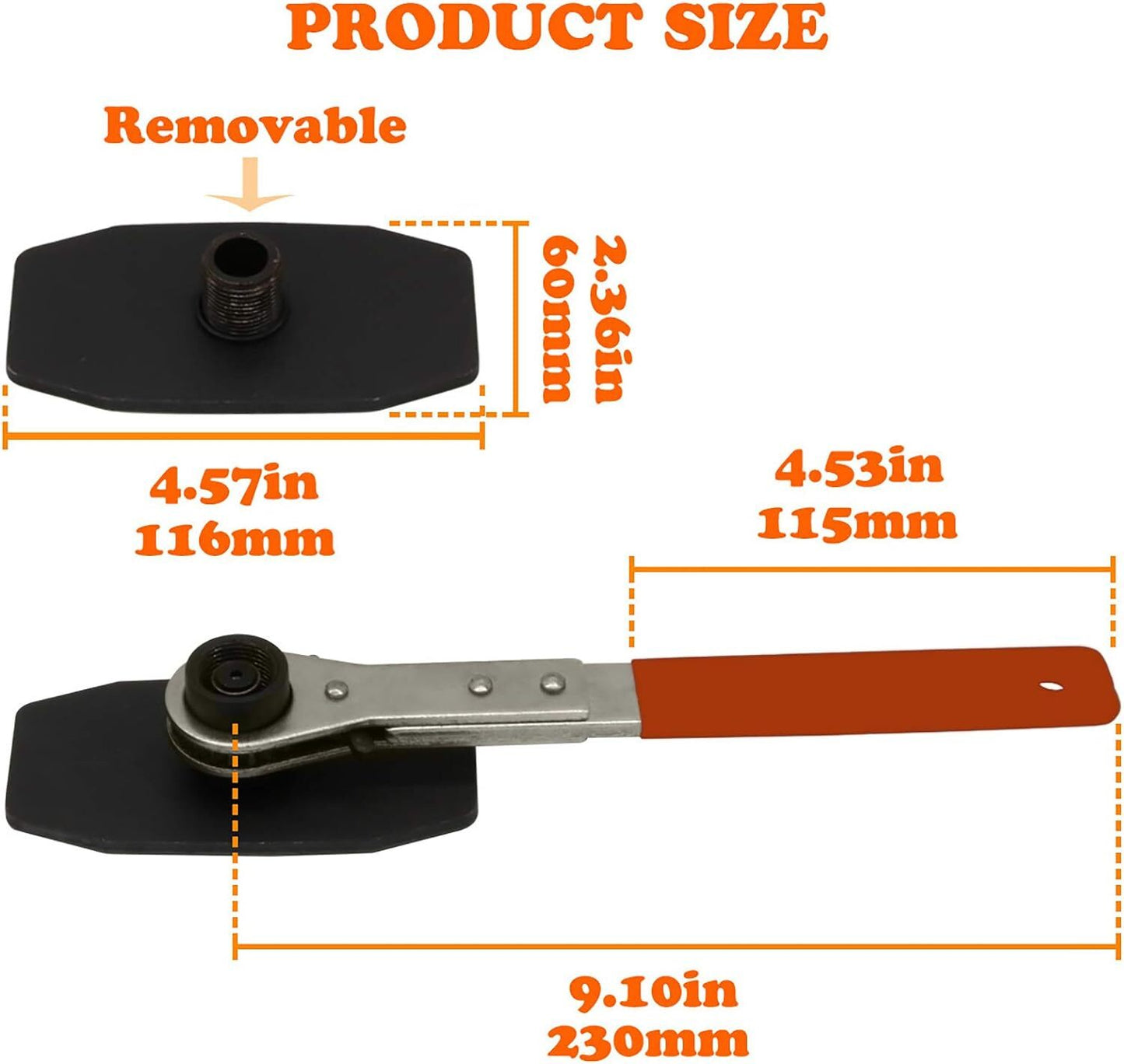 Car Ratchet Brake Piston Wrench Spreader Caliper Pad Install Tool Press Orange