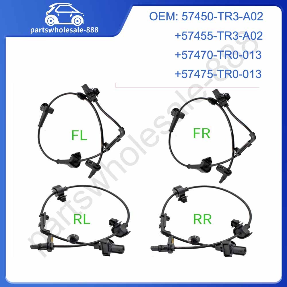 4-piece set of ABS wheel speed sensors for Honda for Civic 2012, 2013, 2014, 2015