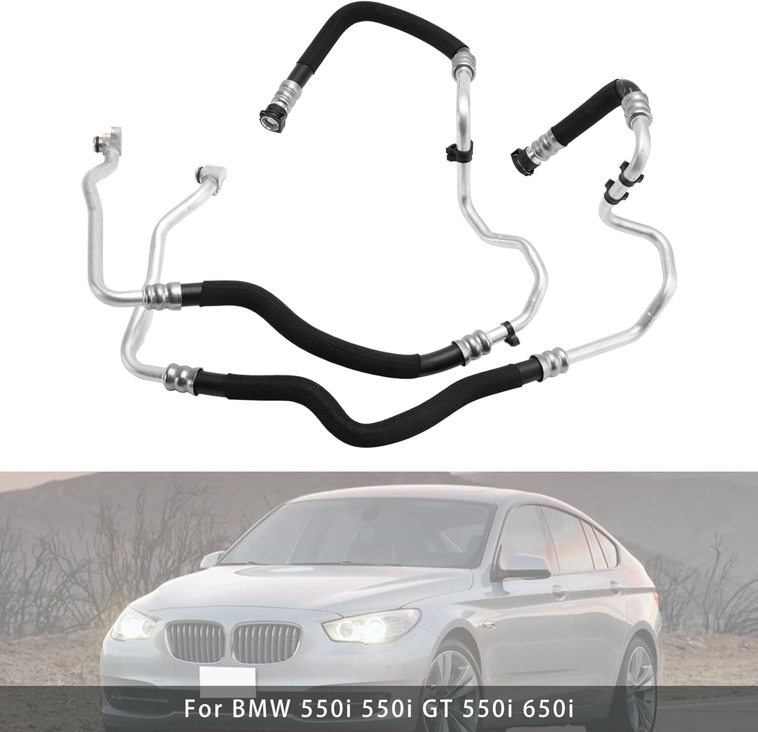 2x Engine Oil Cooler Line for BMW 550i 550i GT 650i 750i 17227589509 17227589510