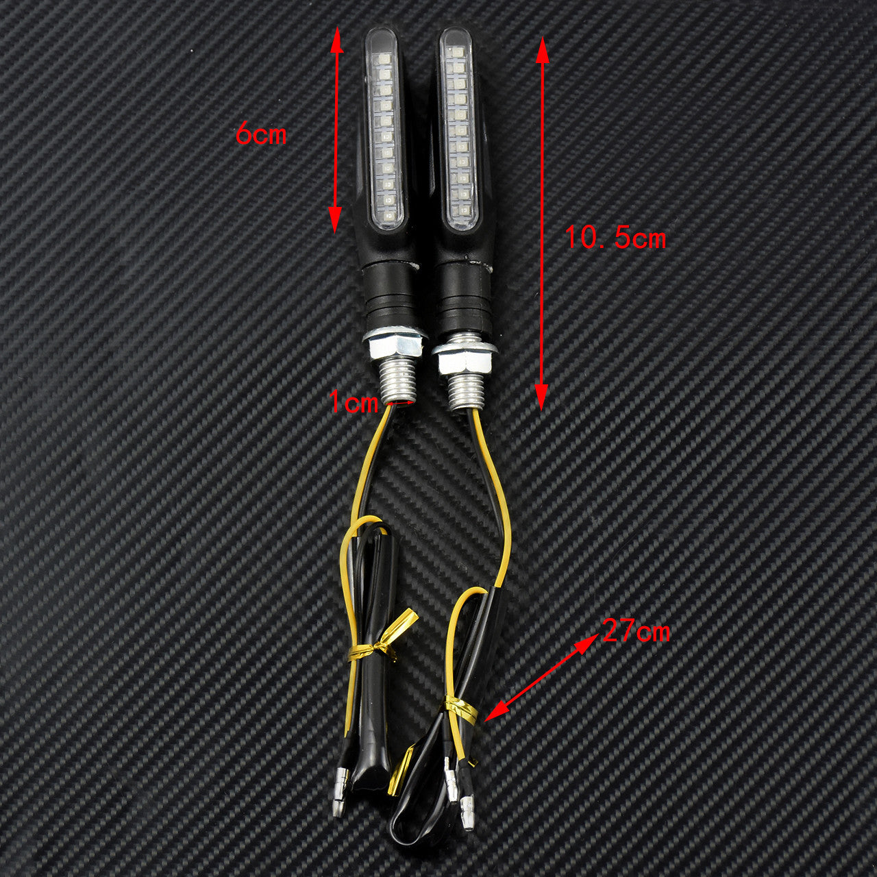 2pcs Motorcycle Flowing Bike LED Amber Turn Signal Light Indicator Blinker Lamp