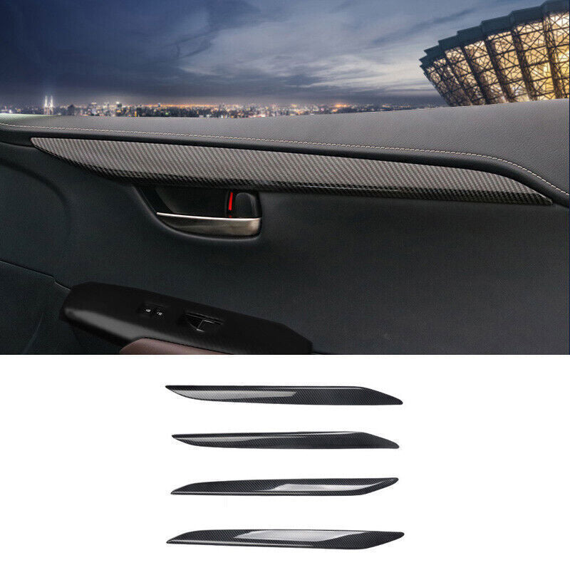 for Lexus NX200t 300h 2015-21 Carbon Fiber Inner Door Handle Lift Panel Strip 4x