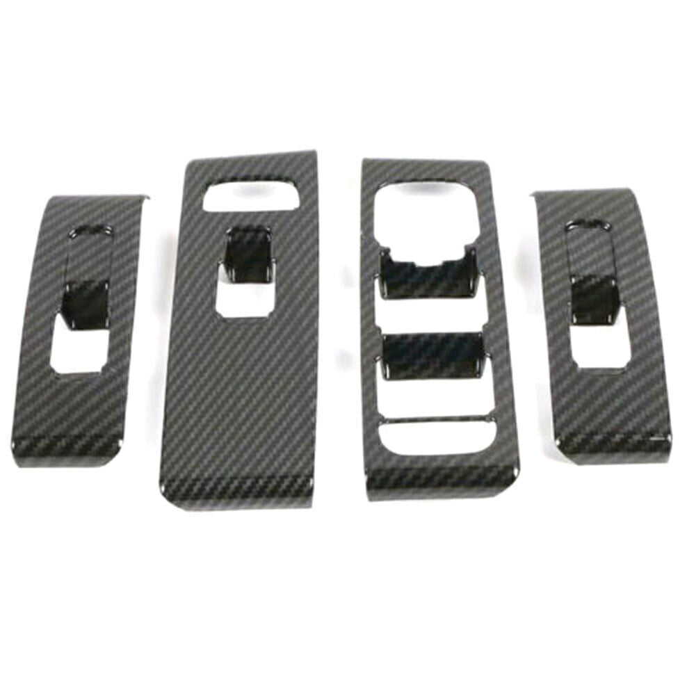 Window Switch Lock Cover Trim Carbon Fiber 4pcs/Set for Volvo XC40 2018-2020 ABS