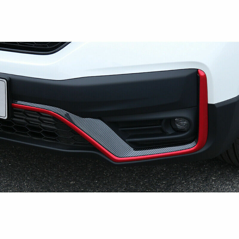for Honda CR-V 2020-2022 Red Carbon Fiber Front Bumper Lower Strip Guard Trim 4P