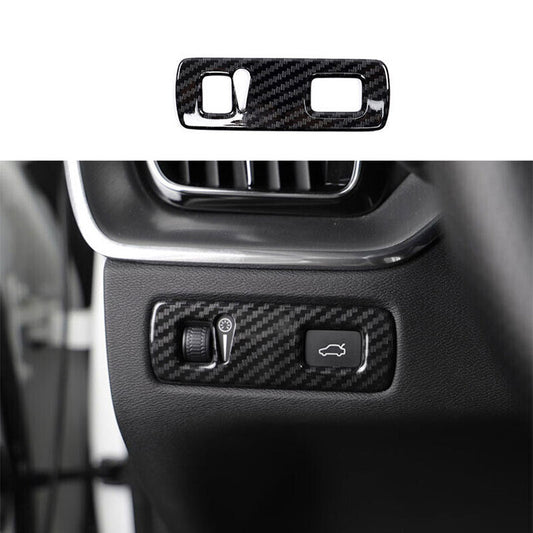 for Volvo S90 2017-2022 Carbon Fiber Headlight Button Switch Frame Cover Trim