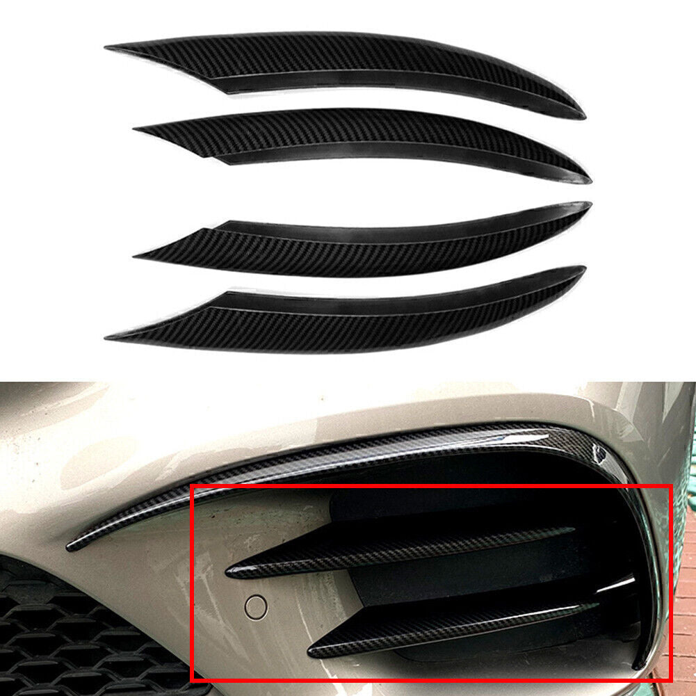 Front Fog Light Cover Trim Fit for Benz C-Class C200 C260 W205 2019+ Carbon Fiber