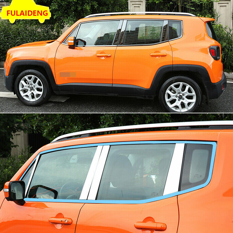 for Jeep Renegade 2015-23 Glossy black Car Window Sill Molding Trim Frame Cover