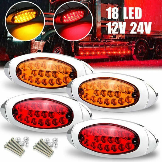 Amber Red LED Indicator Side Marker Rear Brake Light Truck Trailer RV Truck Truck
